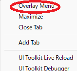 UnityのOverlay Menu