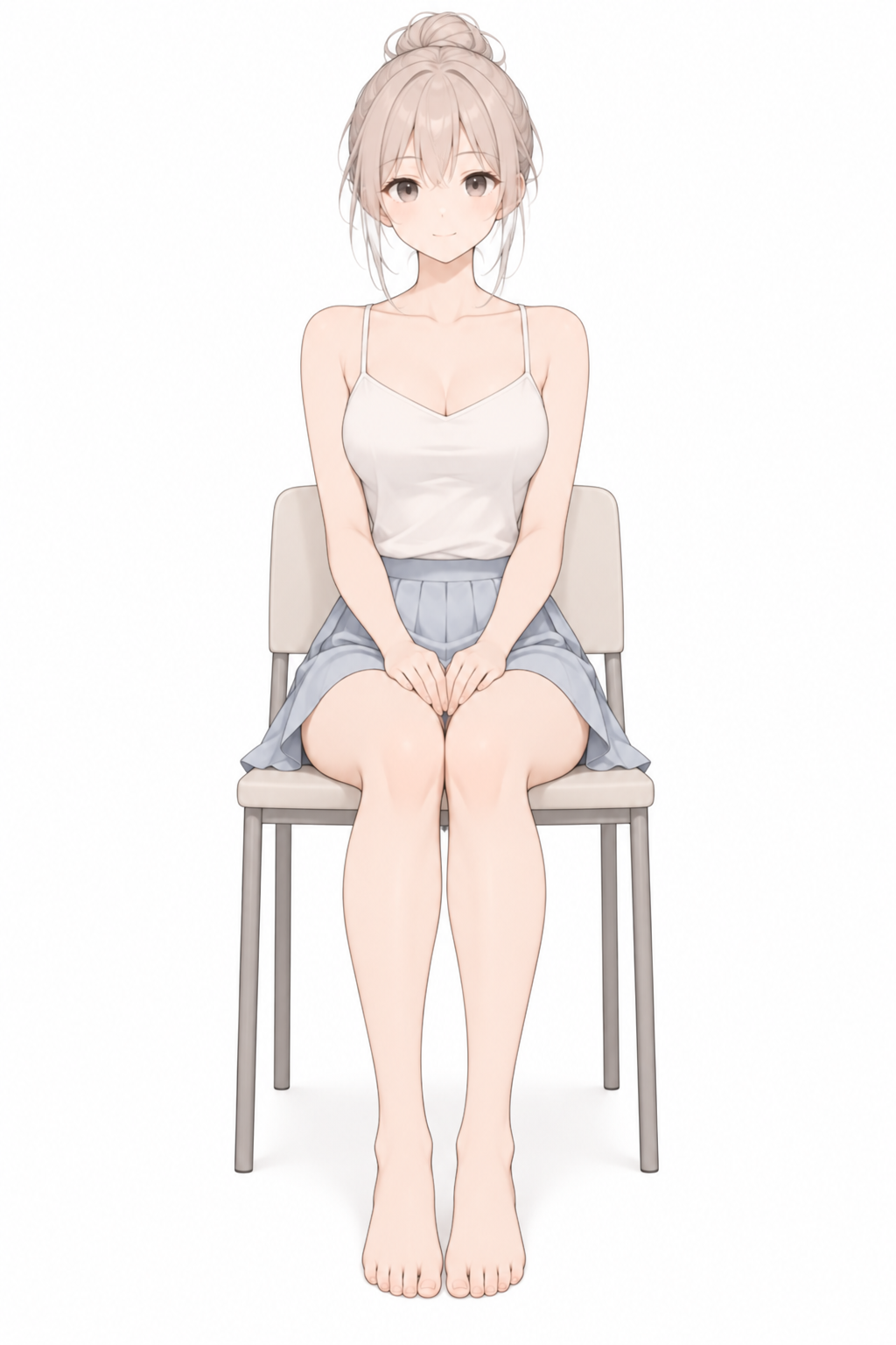Qwen-Image 2.1のポーズ参照に使った正面座り姿勢の人物画像